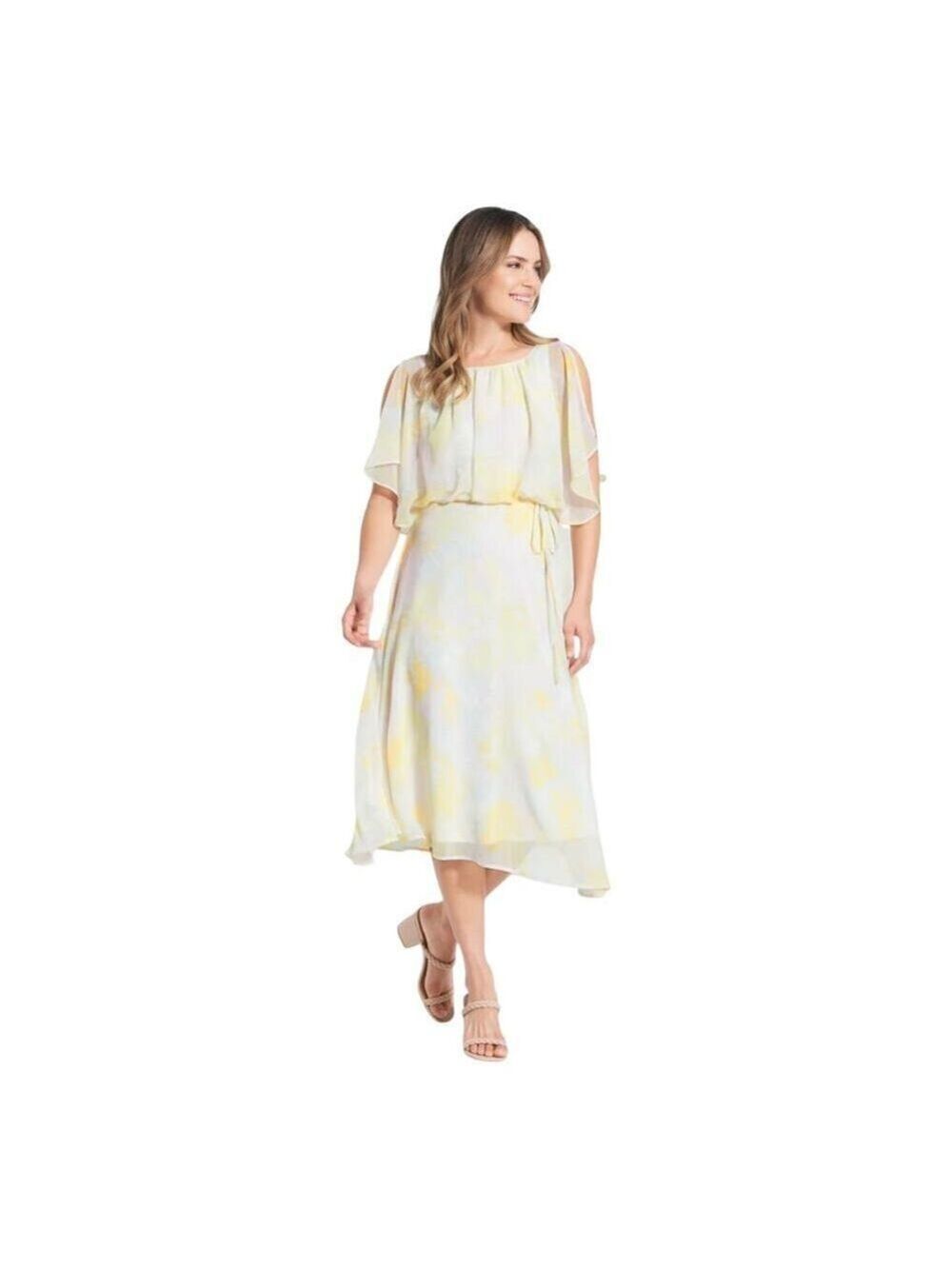 ModCloth Flutter Sleeve Midi Dress Small Romantic Floral Boho Cottagecore